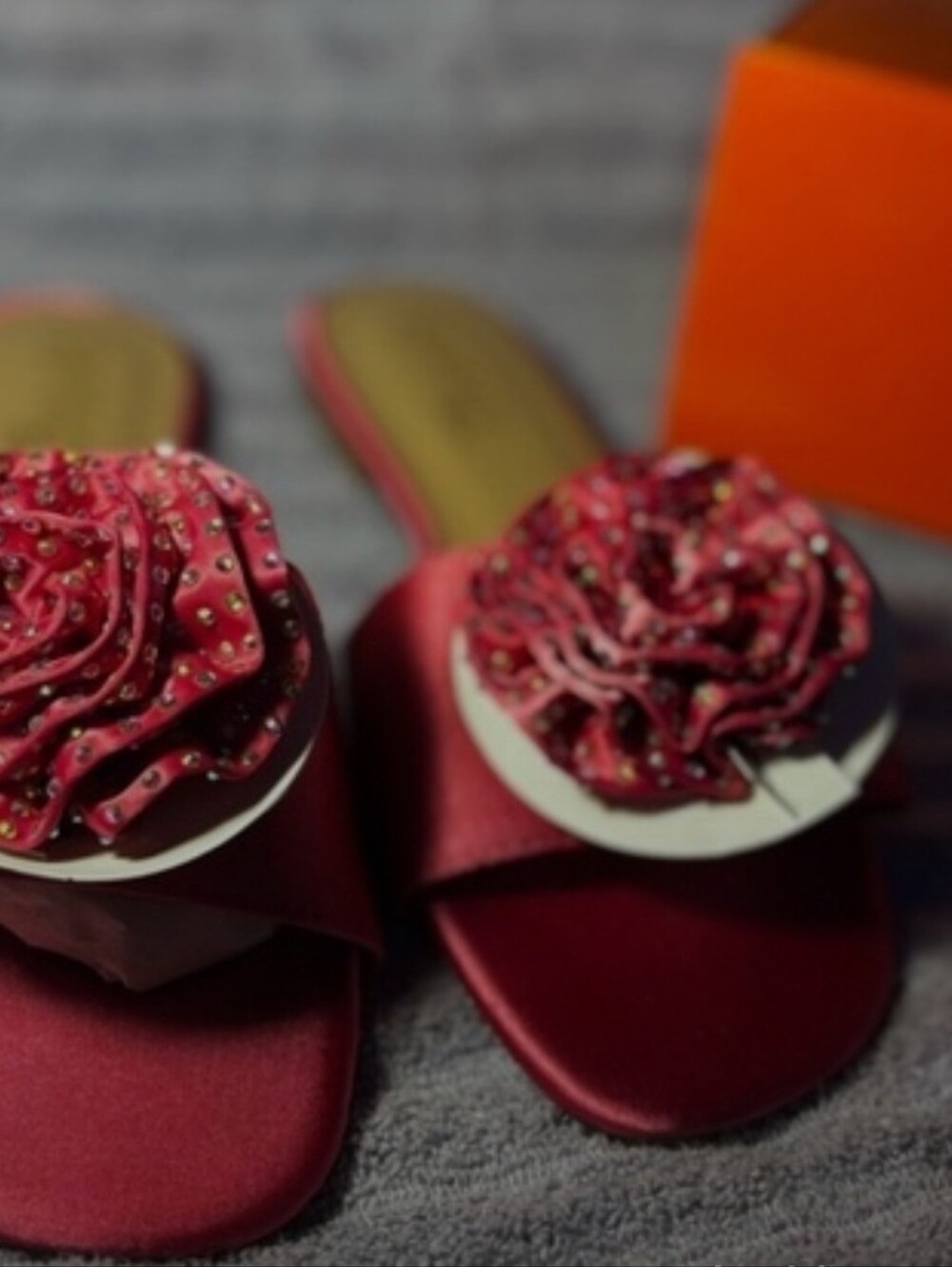 Rouge! Fuschia Slide Sandals with Glitter Strap